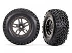 Traxxas Tires & Wheels SCT Offroad/ SPlit-Spoke Gray 2.8 4WD TSM (2)