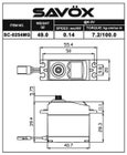 Sav&ouml;x Sc-0254Mg Plus 7.2Kg/0.14 Digital Servo