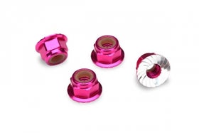 Traxxas Lock Nut Aluminium Flanged M4 Pink (4)