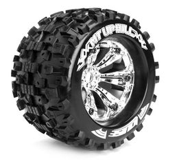 Louise 1:8 3.8 Inch Monster Tire MT-Uphill Mounted On Chrome Wheel - 1:2 Offset - Sport (2)