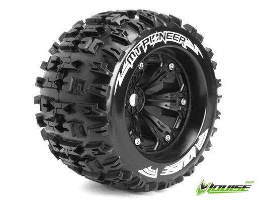Louise 1:8 3.8 Inch Monster Tire MT-Pioneer Mounted On Black Wheel - 1:2 Offset - Sport (2)